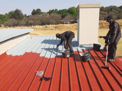 Painting a roof