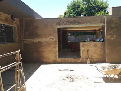 Plastering : during